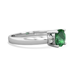 Lab Emerald Simply Elegant Cushion 14K White Gold ring R2489