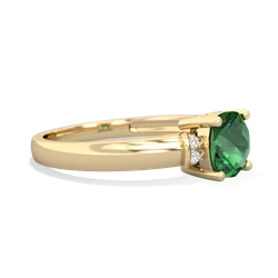 Lab Emerald Simply Elegant Cushion 14K Yellow Gold ring R2489