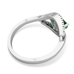 Lab Emerald Mother And Child 14K White Gold ring R3010