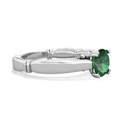 Lab Emerald Renaissance 14K White Gold ring R27806RD