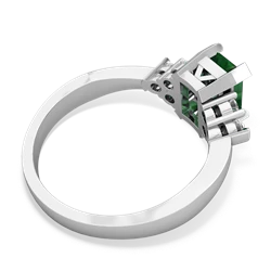 Lab Emerald Timeless Classic 14K White Gold ring R2591