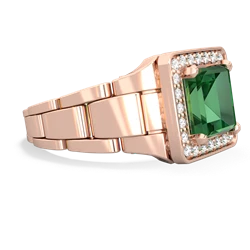 Lab Emerald Men's Watch 14K Rose Gold ring R0510