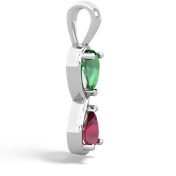 Lab Emerald Infinity 14K White Gold pendant P5050