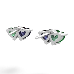 Lab Emerald Sweethearts 14K White Gold earrings E5260