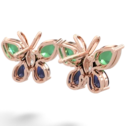 Lab Emerald Butterfly 14K Rose Gold earrings E2215