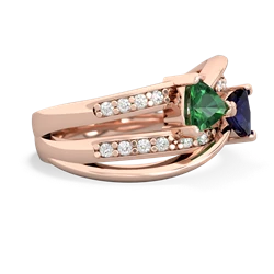 Lab Emerald Bowtie 14K Rose Gold ring R2360