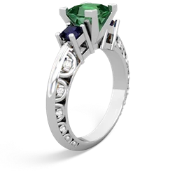 Lab Emerald Eternal Embrace Engagement 14K White Gold ring C2001