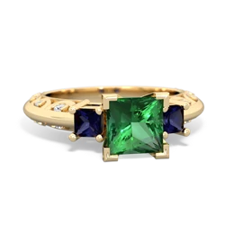 Lab Emerald Eternal Embrace Engagement 14K Yellow Gold ring C2001