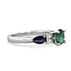 Lab Emerald 6Mm Round Eternal Embrace Engagement 14K White Gold ring R2005