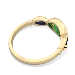 Lab Emerald Milgrain Marquise 14K Yellow Gold ring R5700