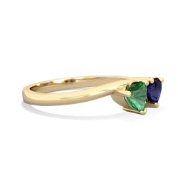 Lab Emerald Sweethearts 14K Yellow Gold ring R5260