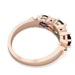 Lab Emerald Hugs And Kisses 14K Rose Gold ring R5016