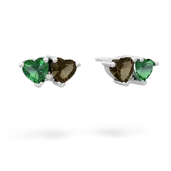 Lab Emerald Sweethearts 14K White Gold earrings E5260