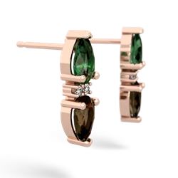 Lab Emerald Bowtie Drop 14K Rose Gold earrings E0865