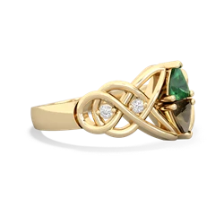 Lab Emerald Keepsake Celtic Knot 14K Yellow Gold ring R5300