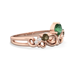 Lab Emerald Crown Keepsake 14K Rose Gold ring R5740