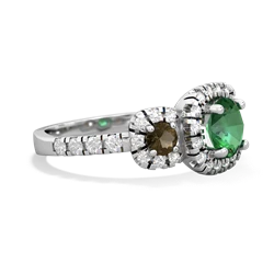 Lab Emerald Regal Halo 14K White Gold ring R5350