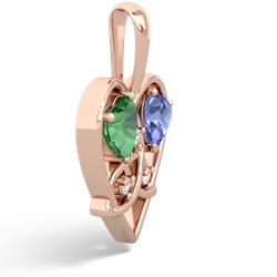 Lab Emerald Celtic Trinity Heart 14K Rose Gold pendant P5331