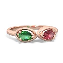 Lab Emerald Infinity 14K Rose Gold ring R5050