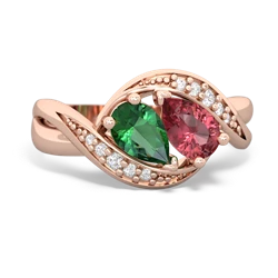 Lab Emerald Summer Winds 14K Rose Gold ring R5342