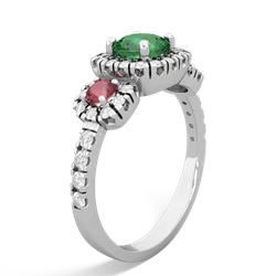 Lab Emerald Regal Halo 14K White Gold ring R5350