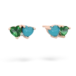 Lab Emerald Sweethearts 14K Rose Gold earrings E5260