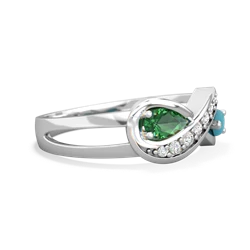 Lab Emerald Diamond Infinity 14K White Gold ring R5390