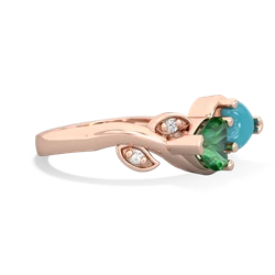 Lab Emerald Floral Elegance 14K Rose Gold ring R5790