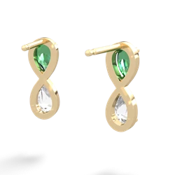 Lab Emerald Infinity 14K Yellow Gold earrings E5050