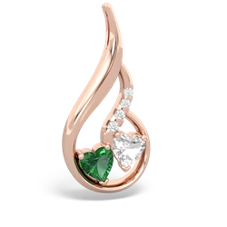 Lab Emerald Keepsake Curves 14K Rose Gold pendant P5450