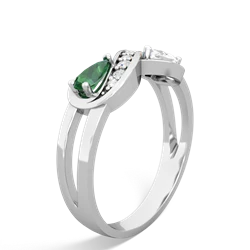 Lab Emerald Diamond Infinity 14K White Gold ring R5390