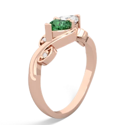 Lab Emerald Floral Elegance 14K Rose Gold ring R5790