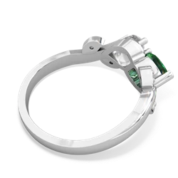 Lab Emerald Floral Elegance 14K White Gold ring R5790