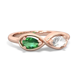 Lab Emerald Infinity 14K Rose Gold ring R5050