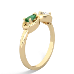 Lab Emerald Infinity 14K Yellow Gold ring R5050