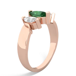 Lab Emerald Three Peeks 14K Rose Gold ring R2433