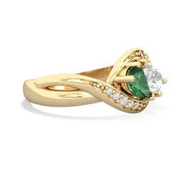 Lab Emerald Summer Winds 14K Yellow Gold ring R5342