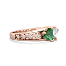 Lab Emerald Heart To Heart 14K Rose Gold ring R3342