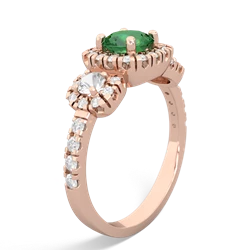 Lab Emerald Regal Halo 14K Rose Gold ring R5350