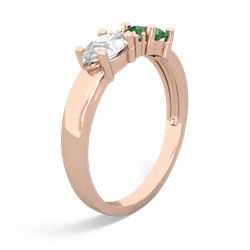 Lab Emerald Pear Bowtie 14K Rose Gold ring R0865