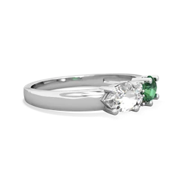 Lab Emerald Pear Bowtie 14K White Gold ring R0865