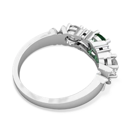 Lab Emerald Hugs And Kisses 14K White Gold ring R5016