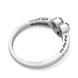 Lab Ruby Filligree 'One Heart' 14K White Gold ring R5070