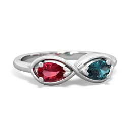 Lab Ruby Infinity 14K White Gold ring R5050