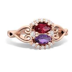 Lab Ruby Love Nest 14K Rose Gold ring R5860