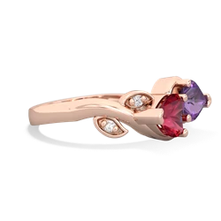 Lab Ruby Floral Elegance 14K Rose Gold ring R5790