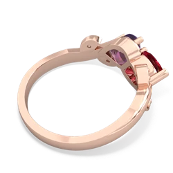 Lab Ruby Floral Elegance 14K Rose Gold ring R5790