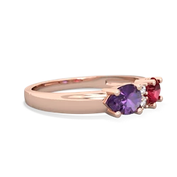 Lab Ruby Pear Bowtie 14K Rose Gold ring R0865