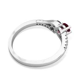 Lab Ruby Infinity Pave Two Stone 14K White Gold ring R5285