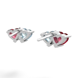 Lab Ruby Sweethearts 14K White Gold earrings E5260